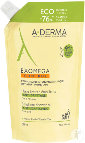 A-Derma Exomega Control Emollient Washing Oil for Dry Skin Prone to Neurodermatitis 500ml