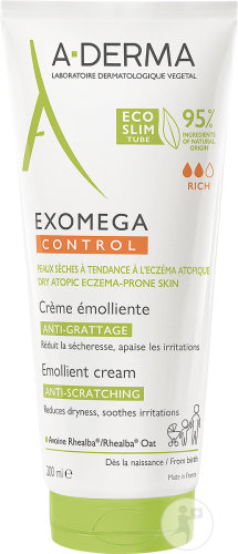 A-Derma Exomega Control Moisturizing Cream Against Scratching Tube 200ml