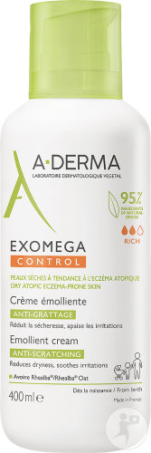 A-Derma Exoméga Control Softening Cream For Dry Atopic Skin 400ml