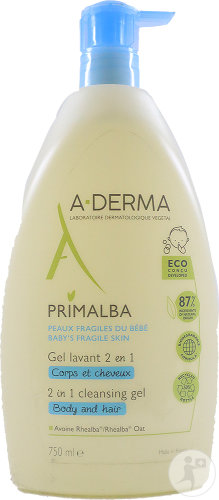 A-Derma Primala 2in1 baby wash lotion pump bottle 750ml