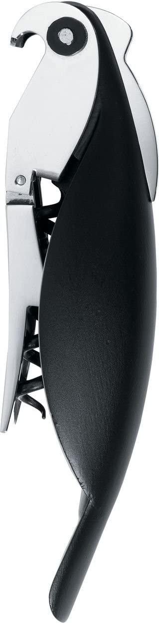 A di Alessi Parrot Corkscrew, Black, (AAM32 B)