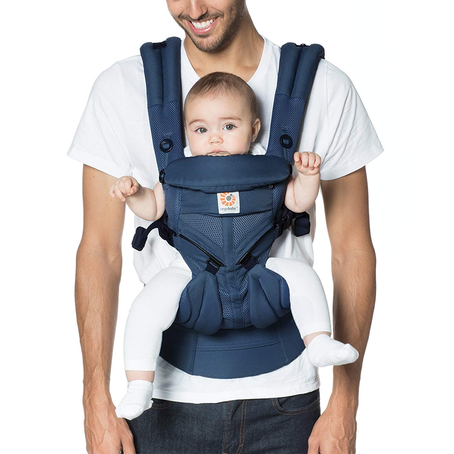 Ergobaby Baby Carrier 4-Position Cool Air Mesh Omni 360 Blue, Baby Carrier 