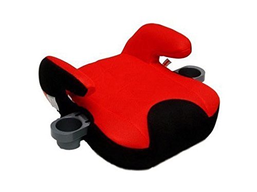 United Kids Alpha Child Car Seat Booster Seat with Cup Bottle Holder Utensil Compartment Basic Child Booster Car Seat Cushion Group II/III (15-36 kg), Colour: Mira Red