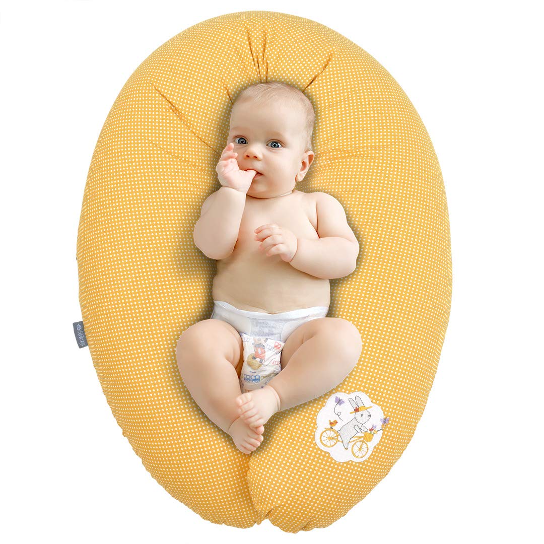 Quality Baby Nursing Cushion Maternity Pillow by Be Design 170 x 30 cm, Filling From 3-D fiber ball – Super Soft and Comfortable. Cover with High-Quality Embroidery.