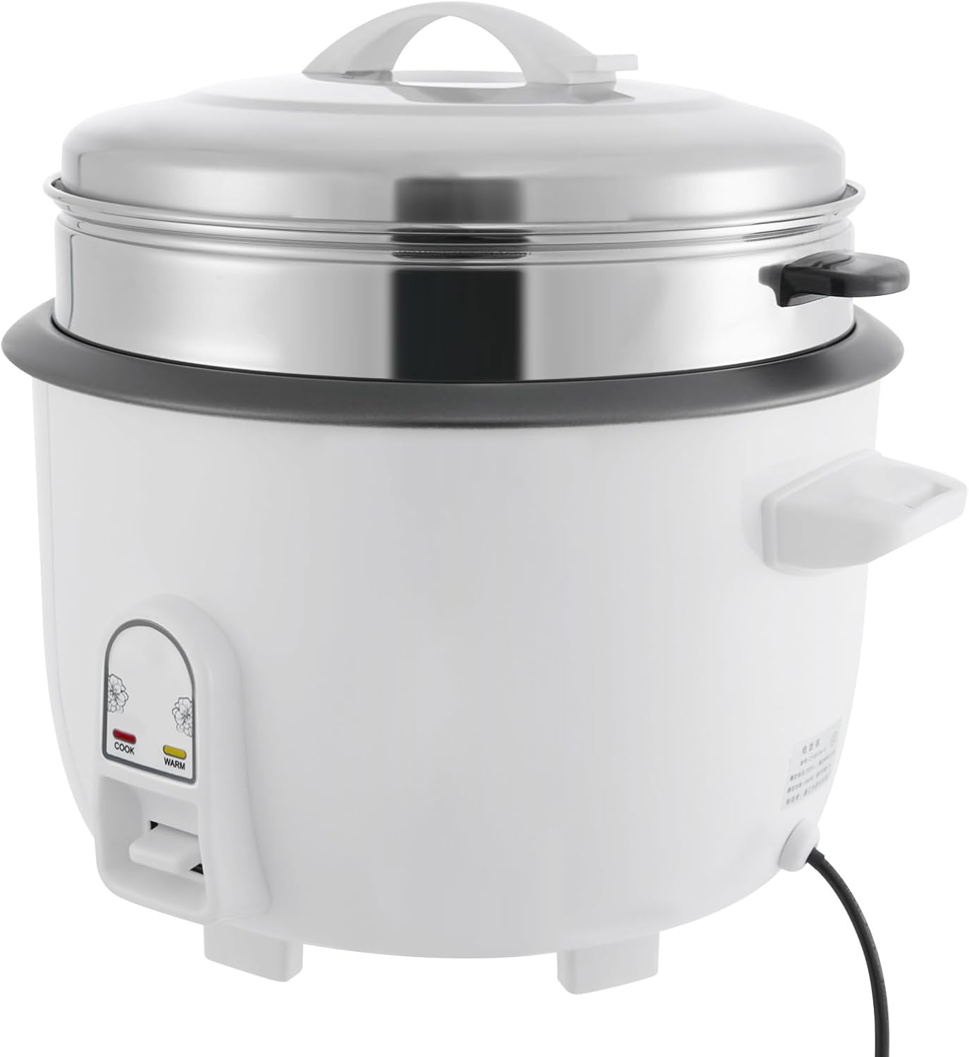Commercial Rice Cooker, Stainless Steel Multifunction Cooker with Steamer and Rice Spoon, Grain Cooker, Warming Function, Non-Stick Pot, for Soups, Stews, Cereals and Oatmeal, 13 L