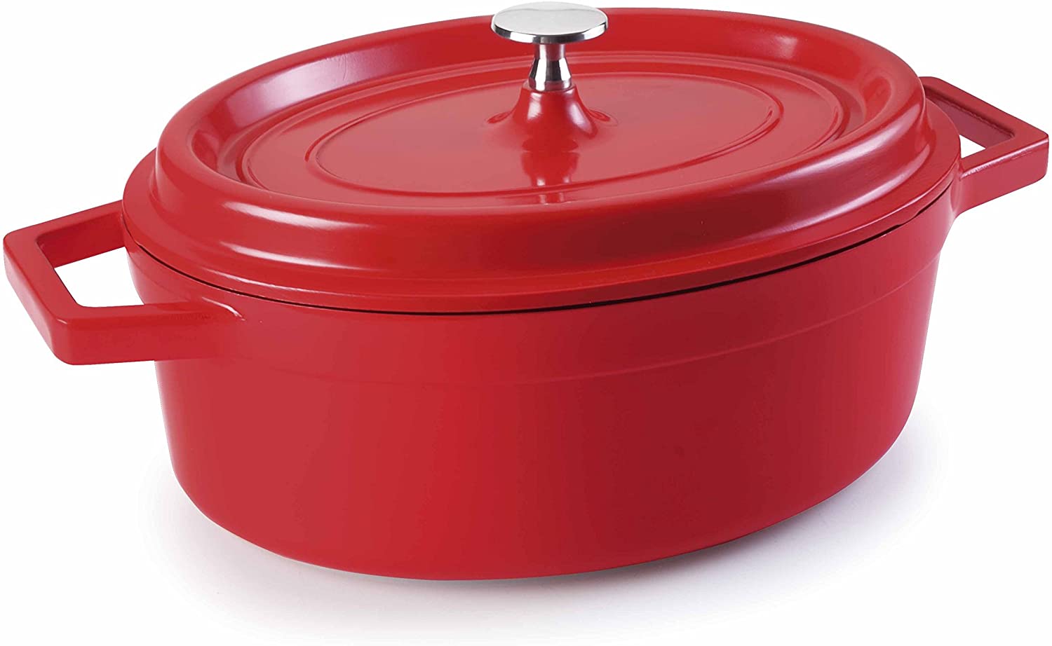 Lacor 25931 Dutch Oven Cast Aluminium Oval With Lid 31Cm Red