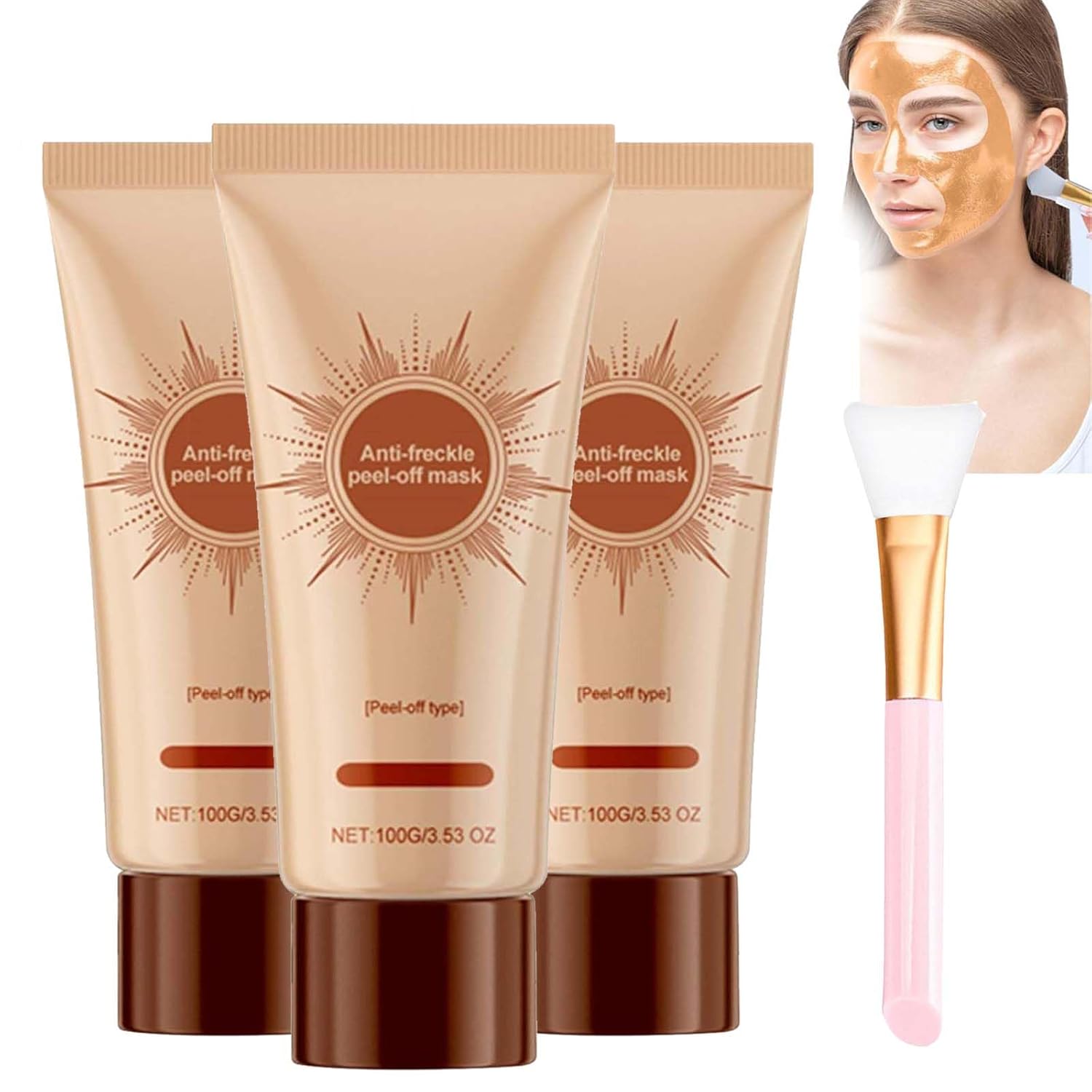 Parowu Brightening and Stain Remover Face Mask, Brightening Herbal Mask, Anti-Wrinkle Peel Off Face Mask, Deep Care and Pore Narrowing, for All Skin Types (3 Pieces)