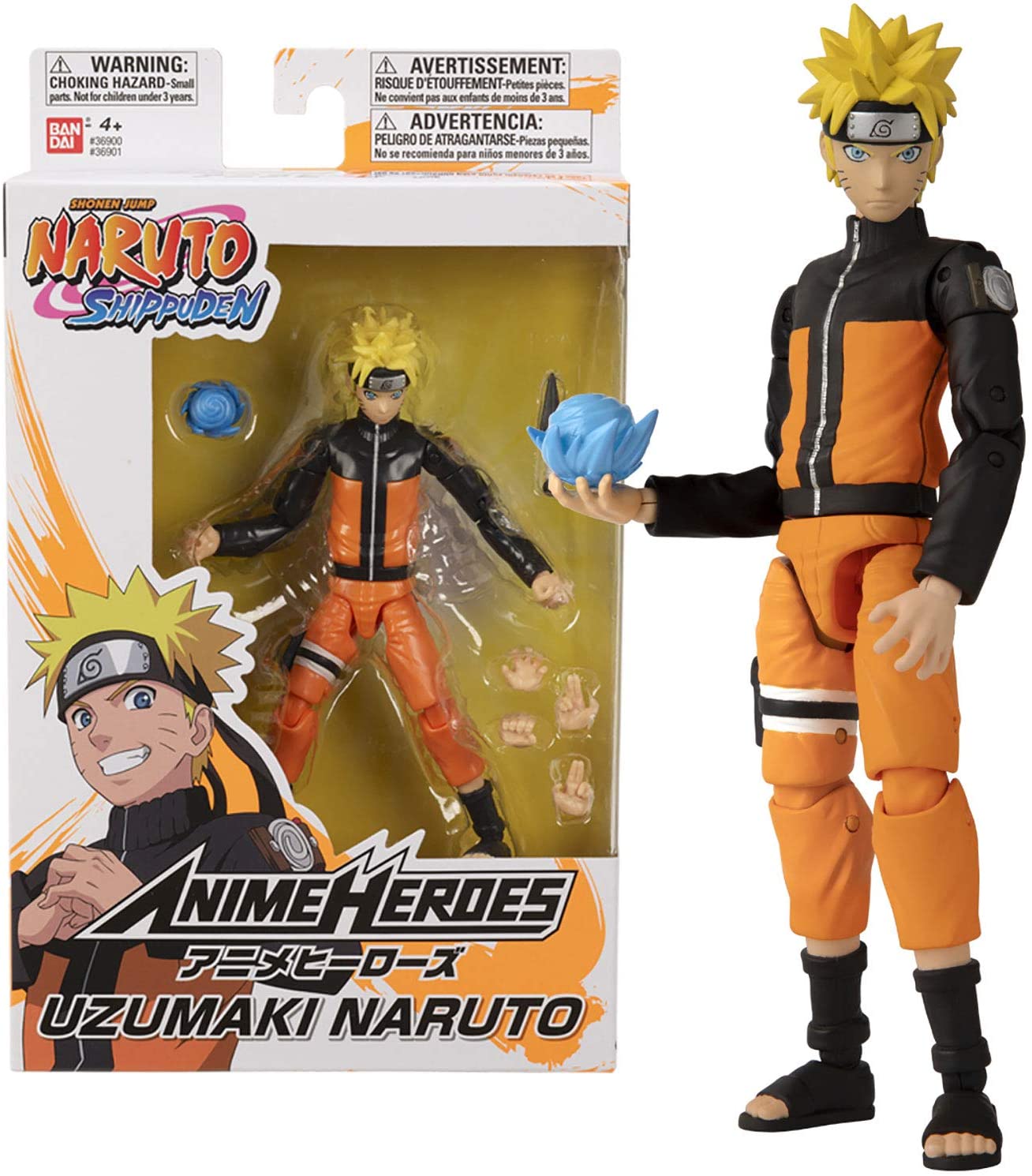 Bandai Shippuden Anime Heroes Figure, 17 Cm, Naruto Uzumaki - 36901, Multi-