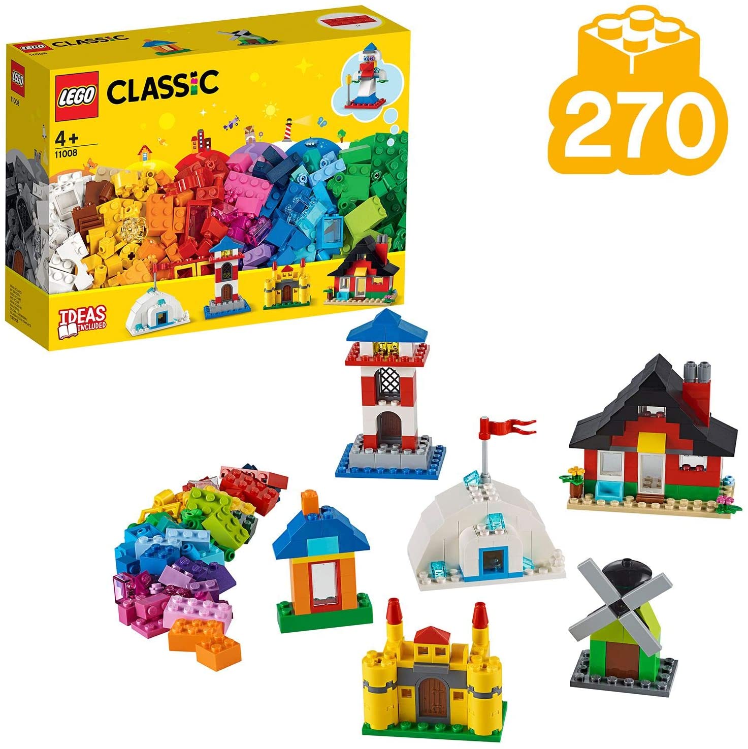 LEGO Classic Lego 11008 Classic Building Blocks Colourful Houses Construction Set Toy Fo
