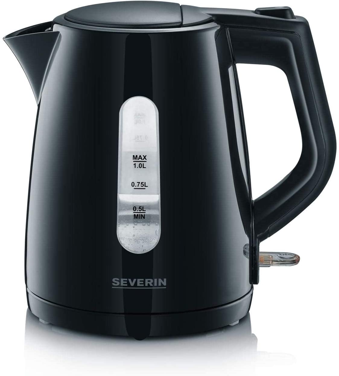 SEVERIN WK 3410 Kettle 1.0 Litre Powerful and Compact Kettle in High-Quality Design Electric Kettle with Limescale Filter Black