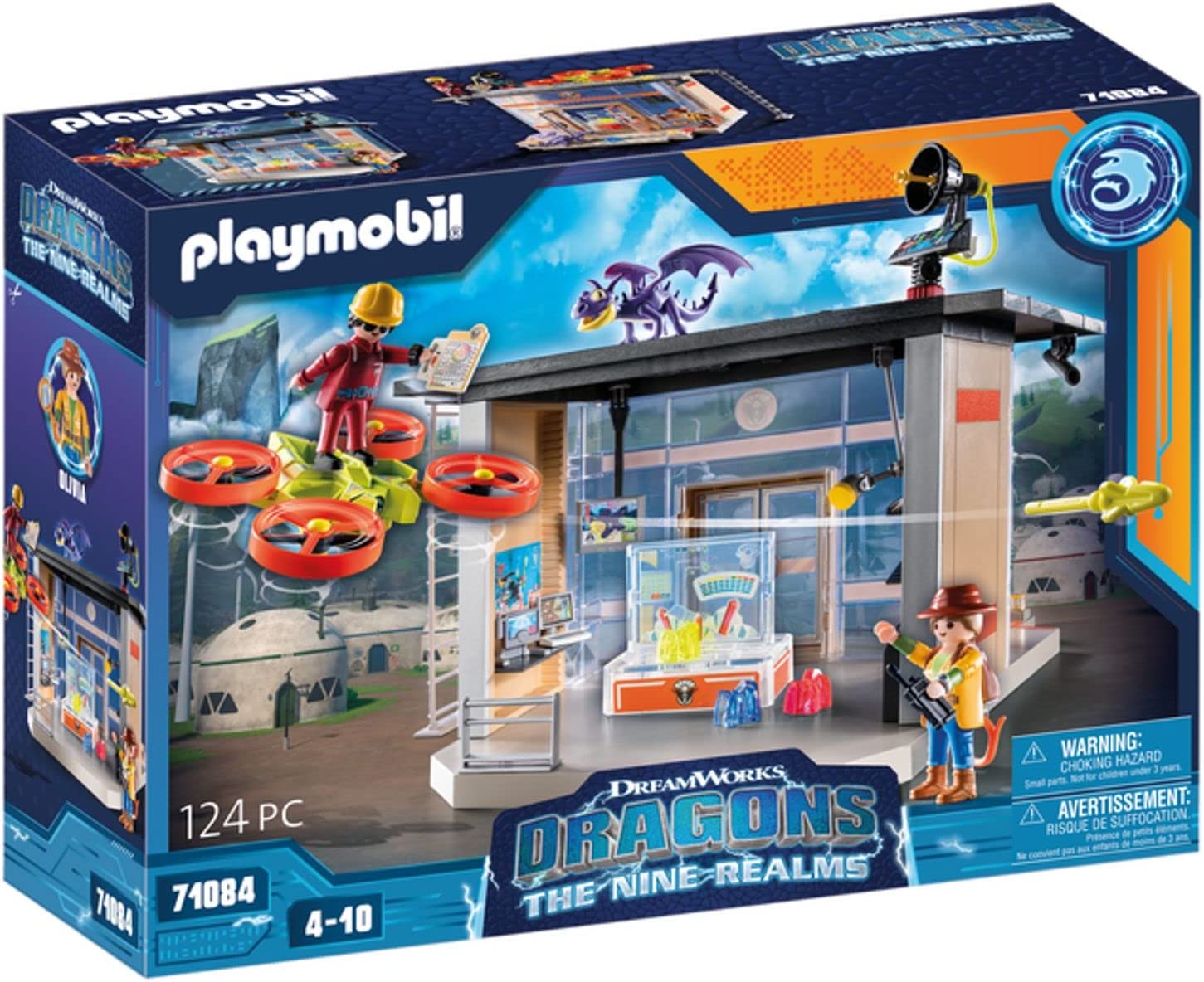 PLAYMOBIL DreamWorks Dragons 71084 Dragons: The Nine Realms - Icaris Lab, Dragons Figure, Toy Dragon and Drone with Bullet, Toy for Children from 4 Years