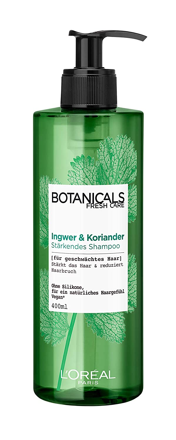 Botanicals strengthening shampoo, without silicone for fine, weakened hair, with ginger and coriander, strengthens the hair and reduces hair breakage