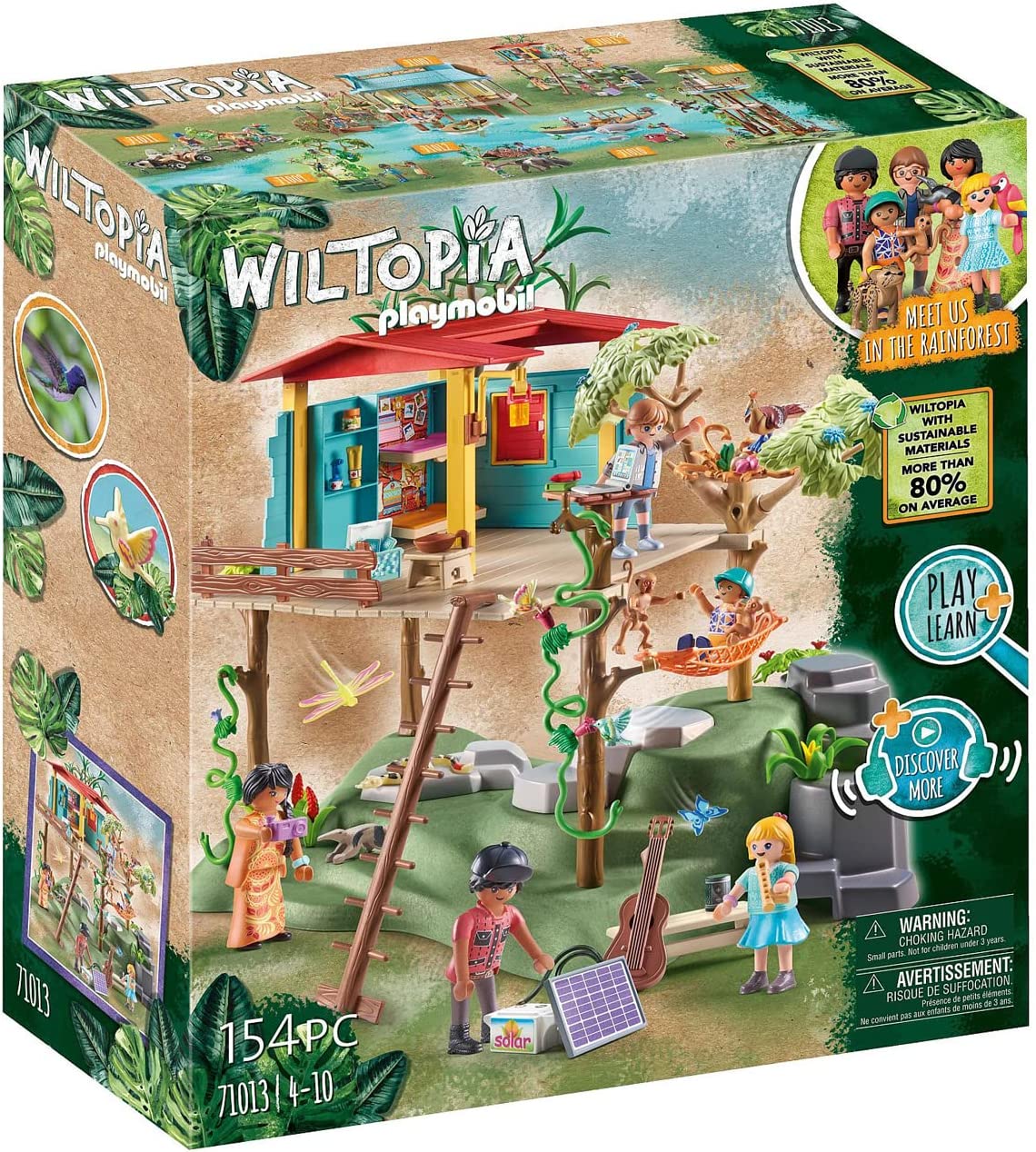 PLAYMOBIL Wiltopia 71013 Family Tree House with Toy Animals, Sustainable Toy for Children from 4 Years