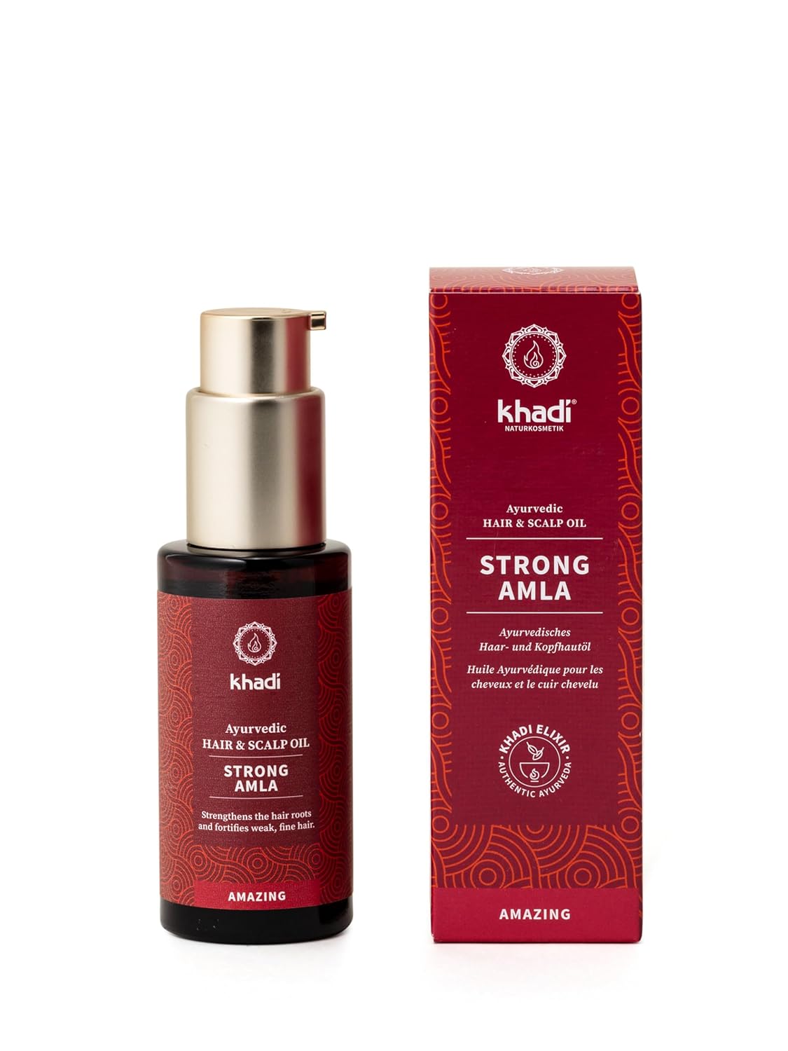 khadi Strong Amla Hair Oil, Prevents Hair Loss & Grey Hair, Strengthens Hair Roots, 100% Natural, Plant-based, Vegan & Silicone-Free, 50 ml