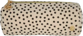 Soapland cosmetic bag beige black flowers, 1 pc