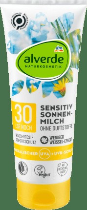 alverde NATURKOSMETIK Sun Milk Sensitive SPF30, 200 ml
