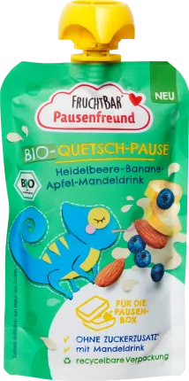 Quetschie Pausenfreund blueberry, banana, almond drink, from 3 years, 120 g