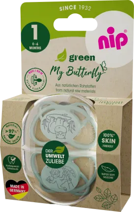 NIP Pacifier green My Butterfly silicone, mint/green, size. 1, 0 - 6 months, 2 hours