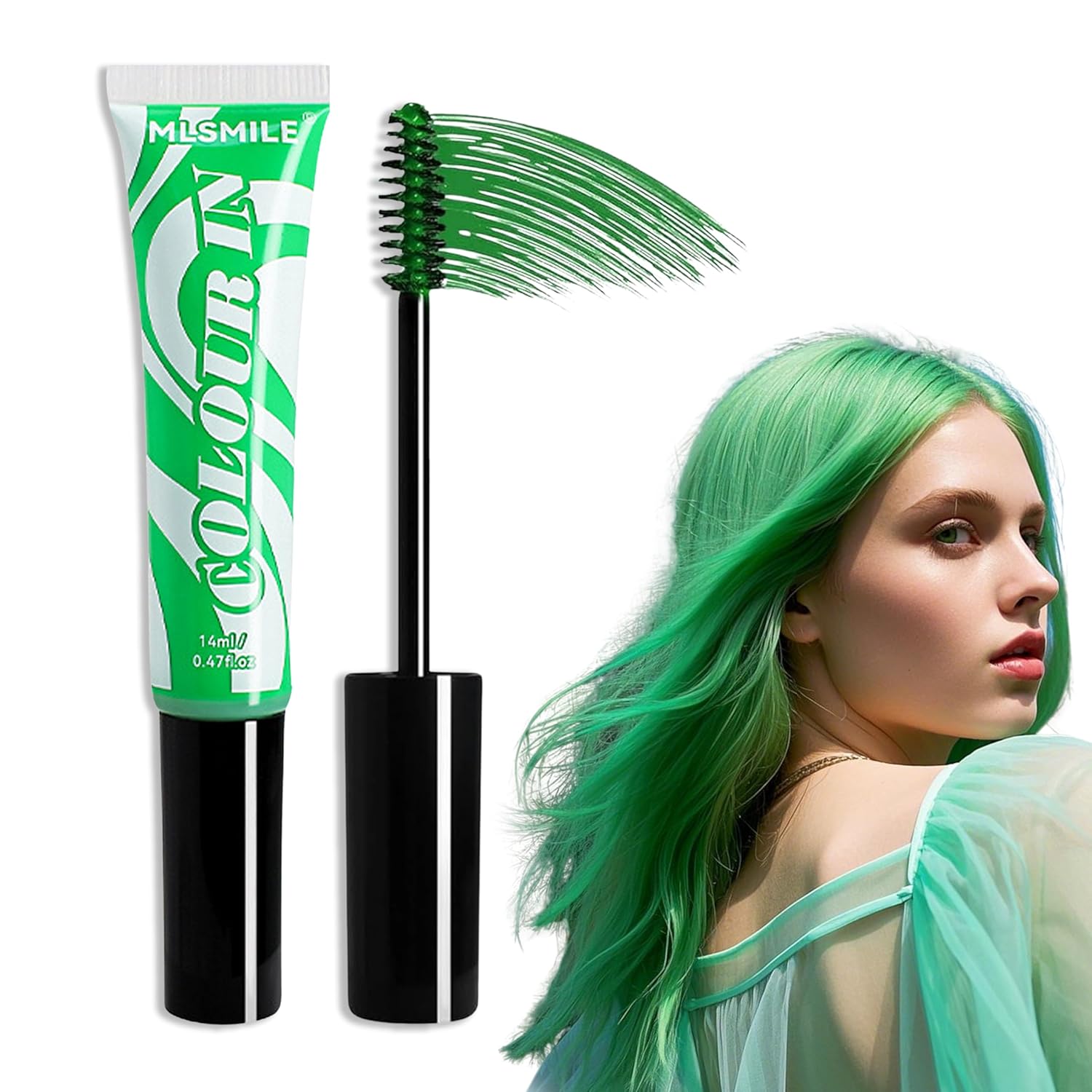 Temporary Green Hair Color - 14 ml Hair Color Hair Chalk, Green Washable Hair Dye Pen, Instant Hair Chalk Color, Hair Chalk Fancy Dress Hair Color for Christmas, Halloween, Carnival, Cosplay