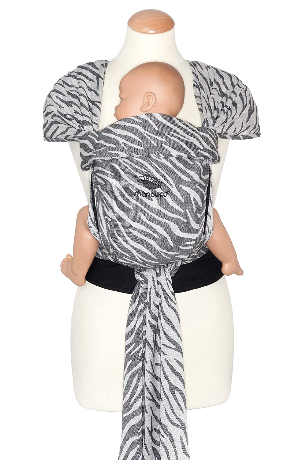 manduca Twist Baby Carrier > < Newborn Carrier Made of Sling Fabric (Organic Cotton) I Soft Belly Strap I Fan Straps (Baby Wrap Conversion) (Twist Regular, Zebra)