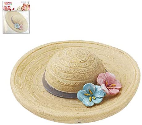 Creativ Discount Mini Straw Hat With Flowers, About 4.5 Cm