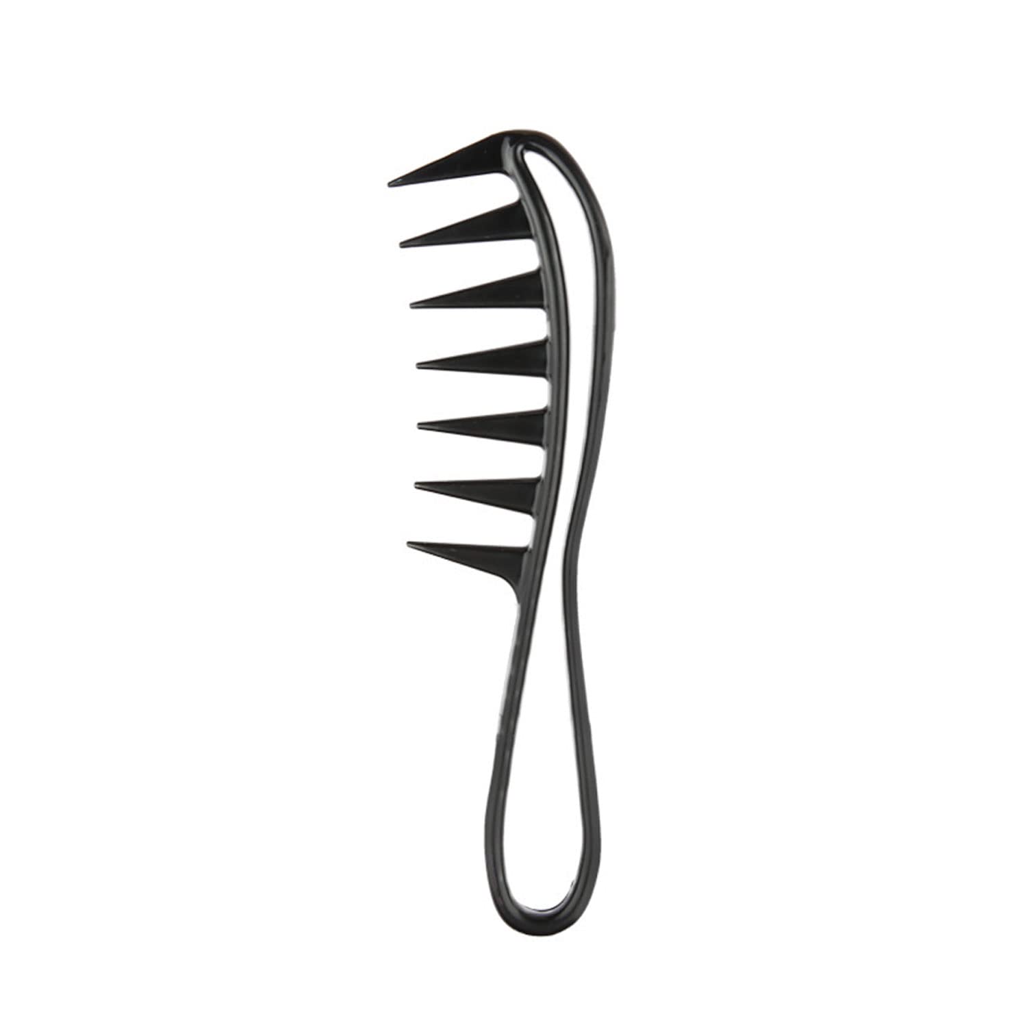 CAM2 Curling Comb, Wide Tooth Shark Tooth Comb, Hairstyle Comb, Wide Tooth Comb with Handle, Retro Comb, Afro Comb, Antistatic, for Hair Styling Tool (Black), ‎black