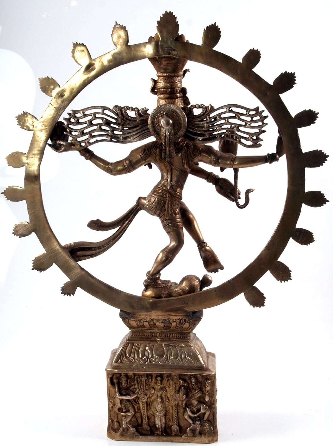 GURU SHOP Dancing Shiva Nataraja Statue Shiva in Fire Wreath 45 cm - Motif 10, Gold, Sculptures & Statues