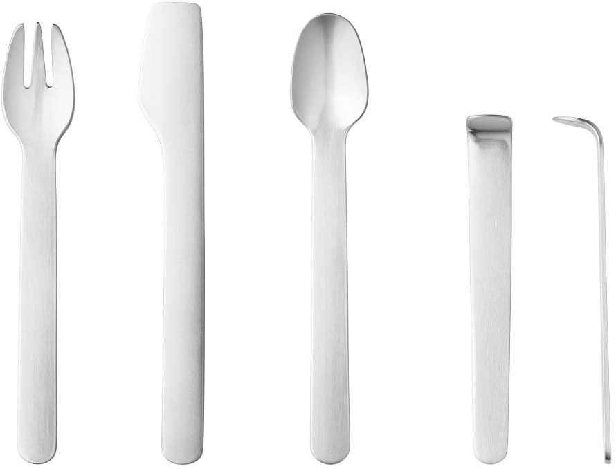 GEORGE Jensen GJ 183834 Louise Campbell Children\'s Cutlery Set, Set of 4, Stainless Steel, Stainless Steel, 13 x 19.5 x 3.6 cm