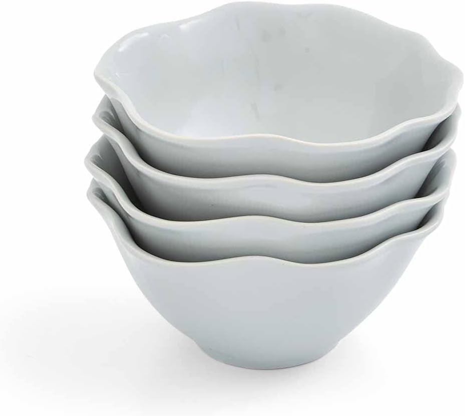 Portmeirion Floret Multi-Purpose Bowls Gray Set of 4