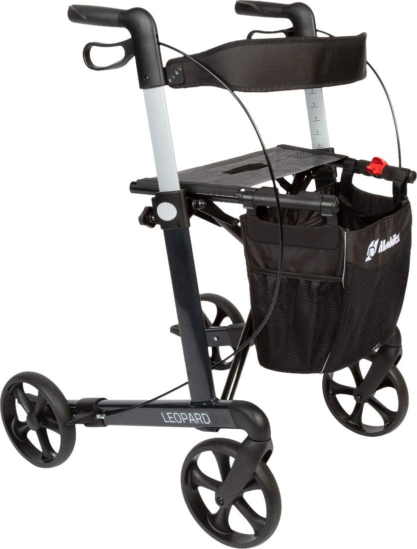 FabaCare Leopard Rollator with One-Handed Brake Left Right Soft Wheels Ligh