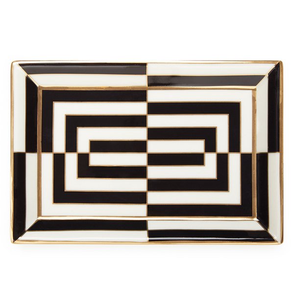 Op Art Rectangular storage plate by Jonathan Adler