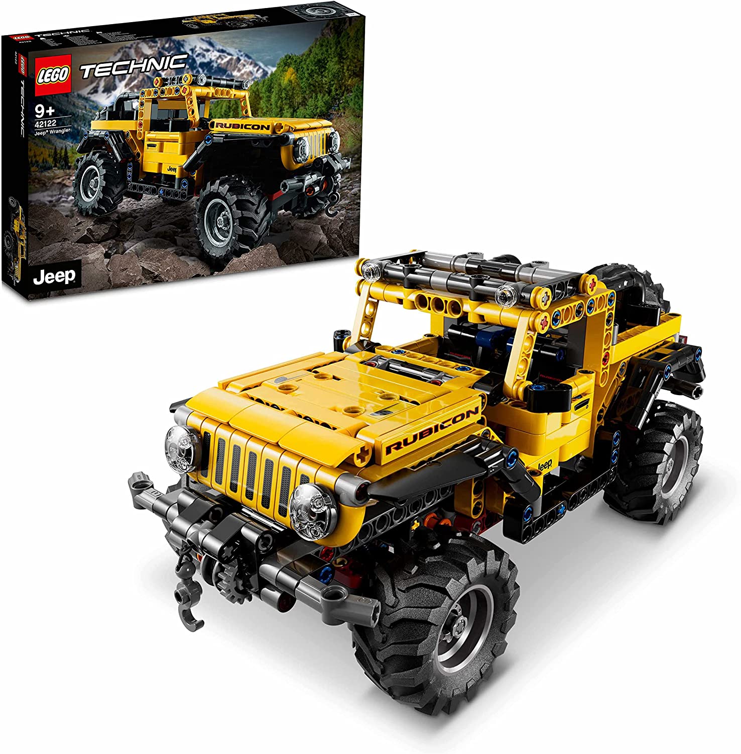 LEGO 42122 Technic Jeep Wrangler 4x4 Toy Car, Off-Road Vehicle, SUV Model K