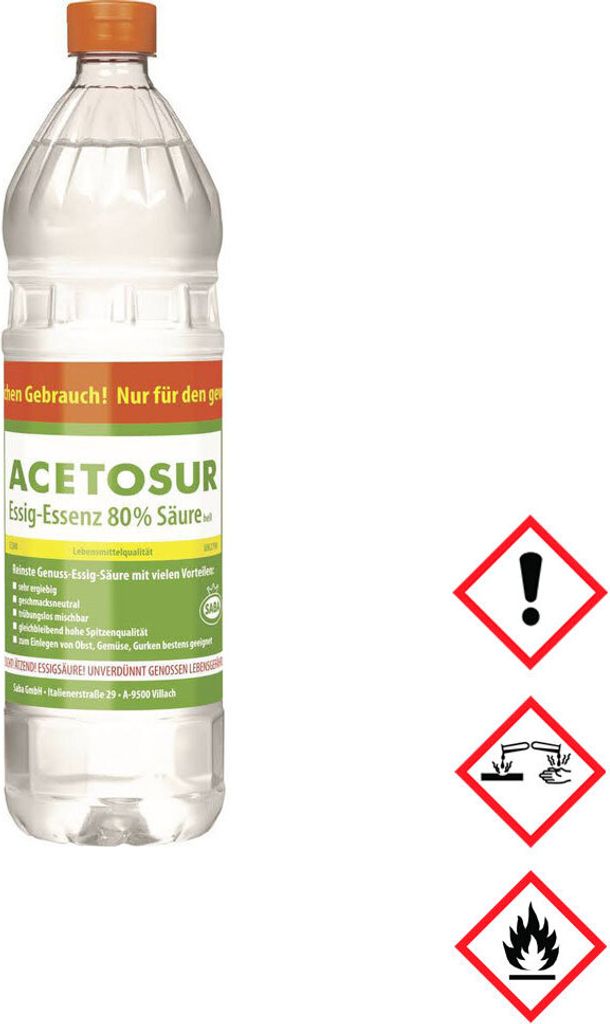 Acetosur vinegar acid 80 percent high quality canister 1000ml