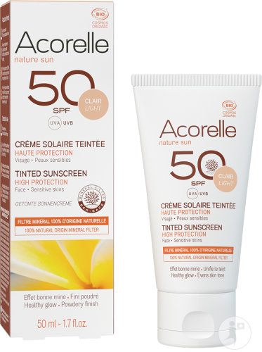 Acorelle Nature Sun Tinted Sun Cream SPF50 Face Light Tube 50ml