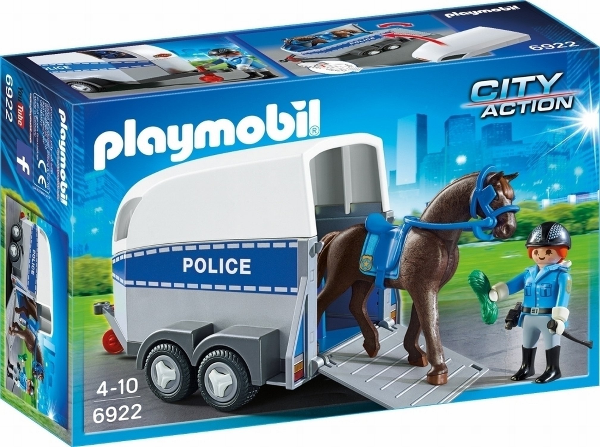 Playmobil Action Police With Horse And Trailer