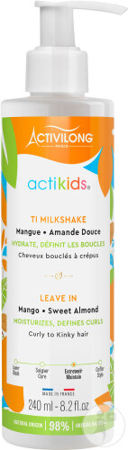 Activilong Actikids Ti Milkshake Leave-In Mango Sweet Almond Cream Pump Bottle 250ml