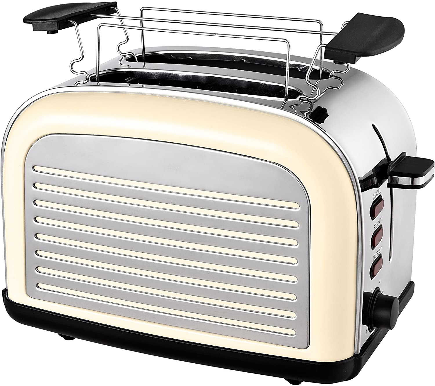 Kalorik 1050W Stainless Steel Retro Toaster with Bun Attachment and Defrosting / Warming Function