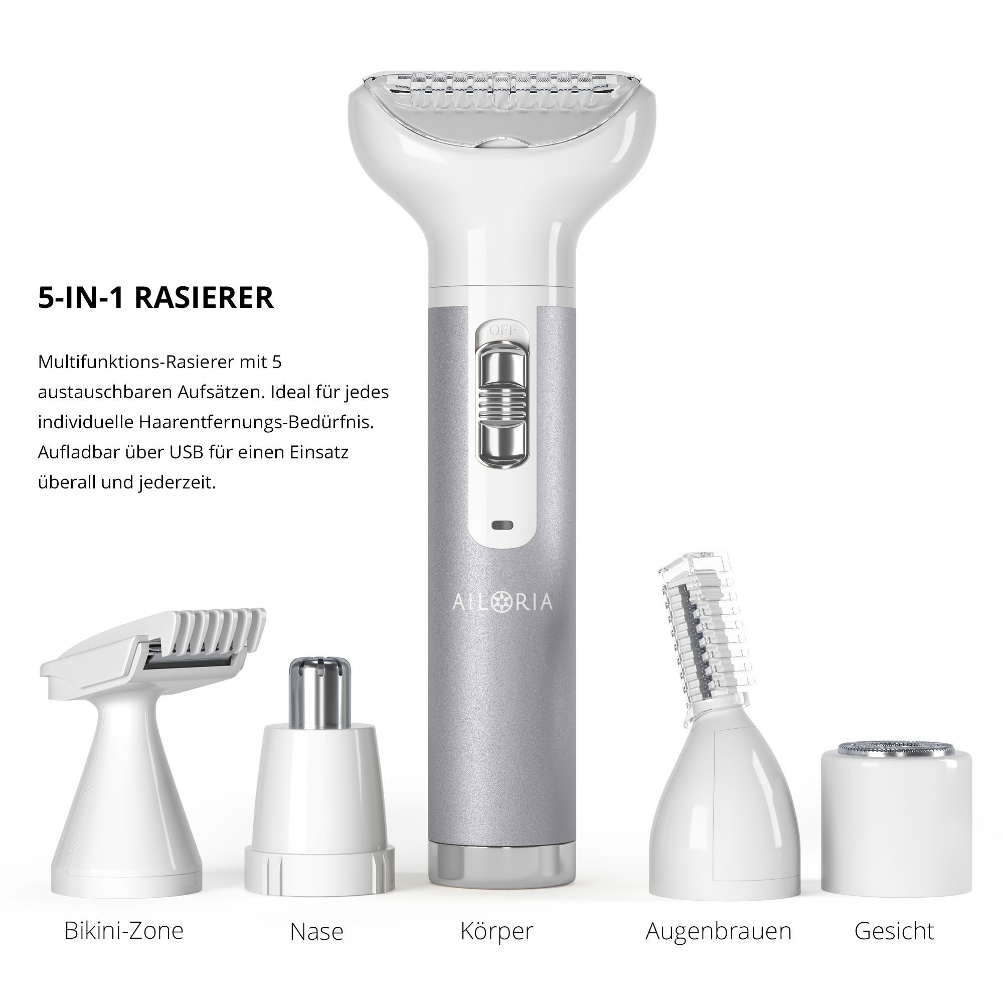 AILORIA EVAPORE SET shaver with various attachments USB