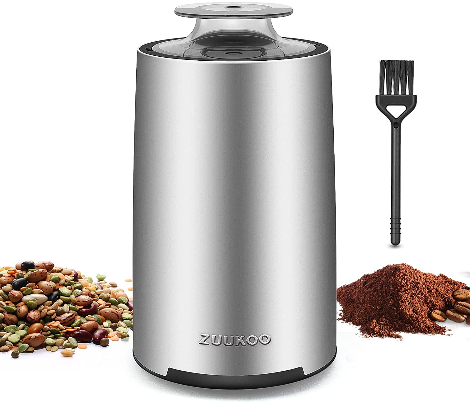ZUUKOO Electric Coffee Grinder, Automatic Spice Mill, 200 W Spice and Coffee Mill with 70 g Capacity, Stainless Steel Sharp Blade, Grinder for Cereals, Pesto, Spices, Nuts, Sugar