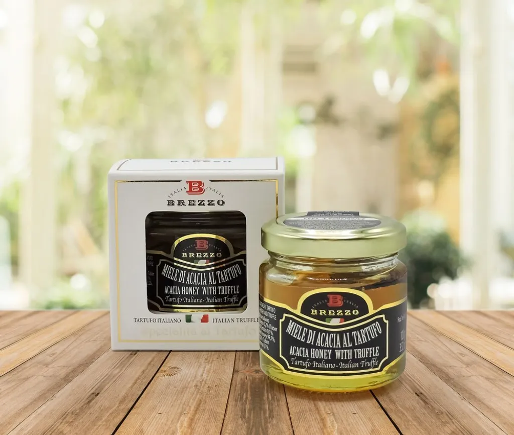 Akazienhonig mit schwarzen Trüffelstückchen, 100 g