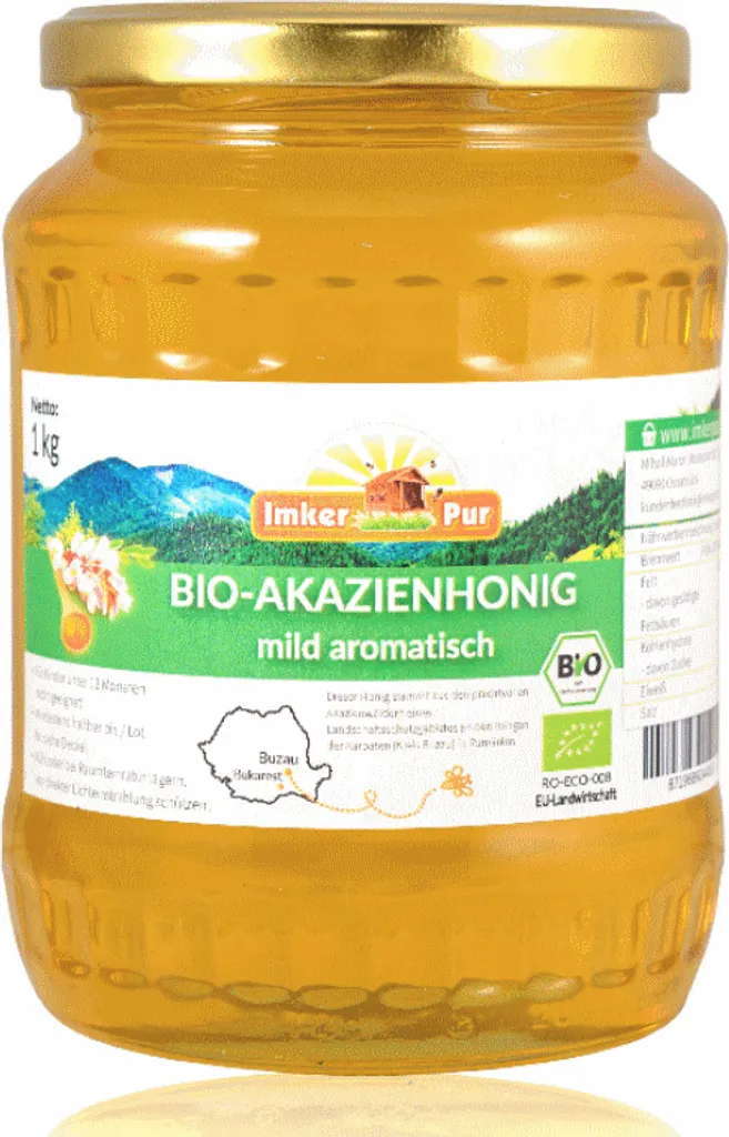 Akazienhonig von ImkerPur, 1 kg, mild-aromatisch, mit einer feinen Marzipan-Note