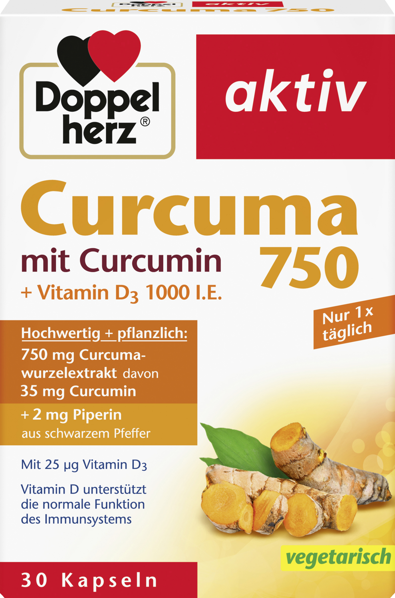 active Turmeric 750 mit Curcumin + Vitamin D3 1000 I.E.