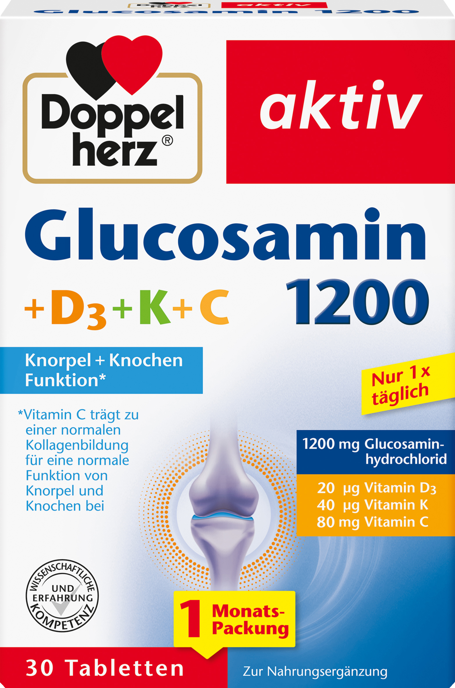 active Glucosamine 1200 + D3 + K + C The tablet