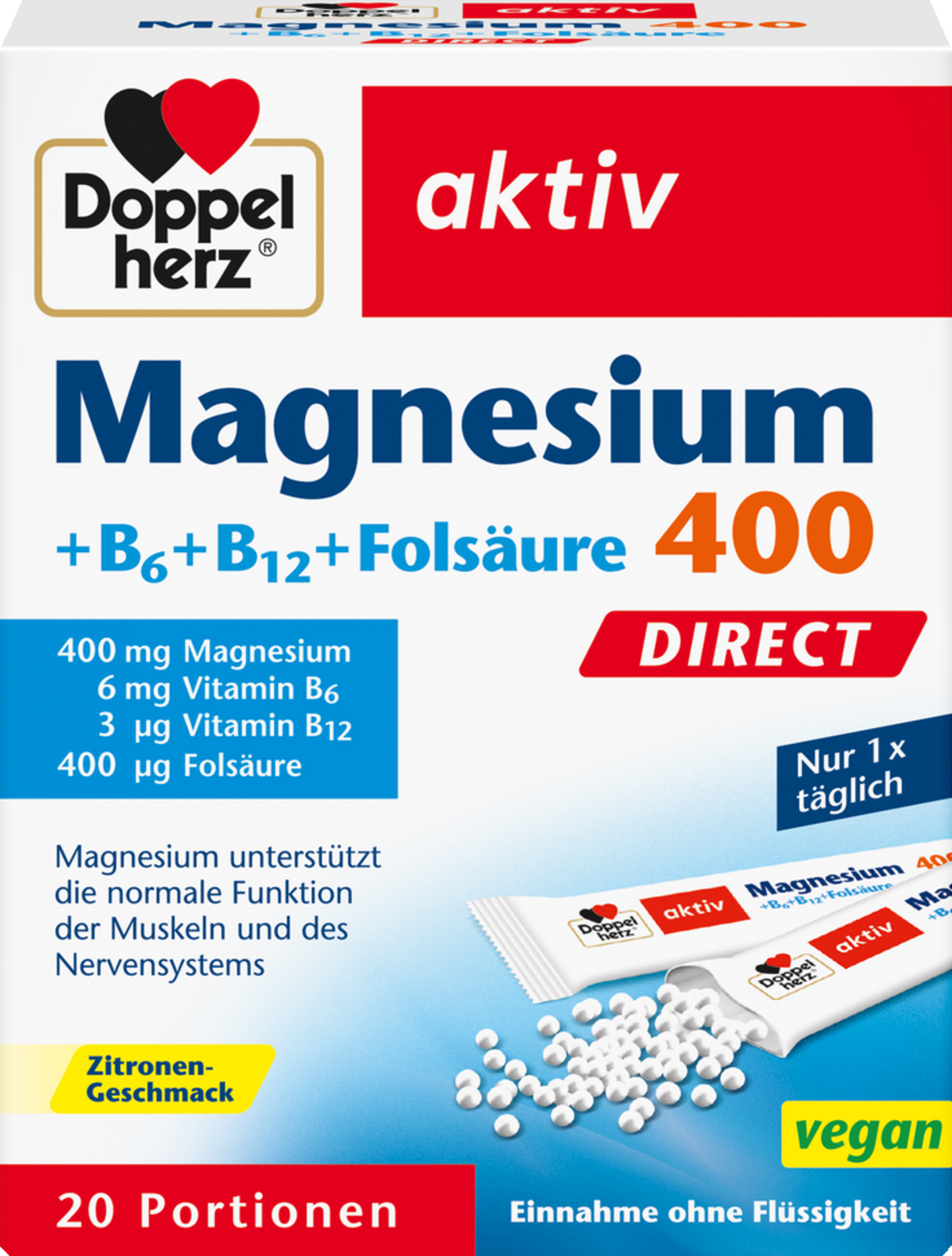 active Magnesium 400 Direct + B6 + B12 + folic acid