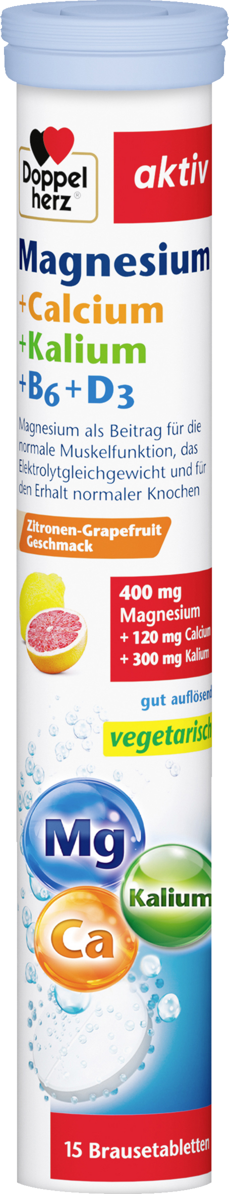 active magnesium + calcium + potassium + B6 + D3