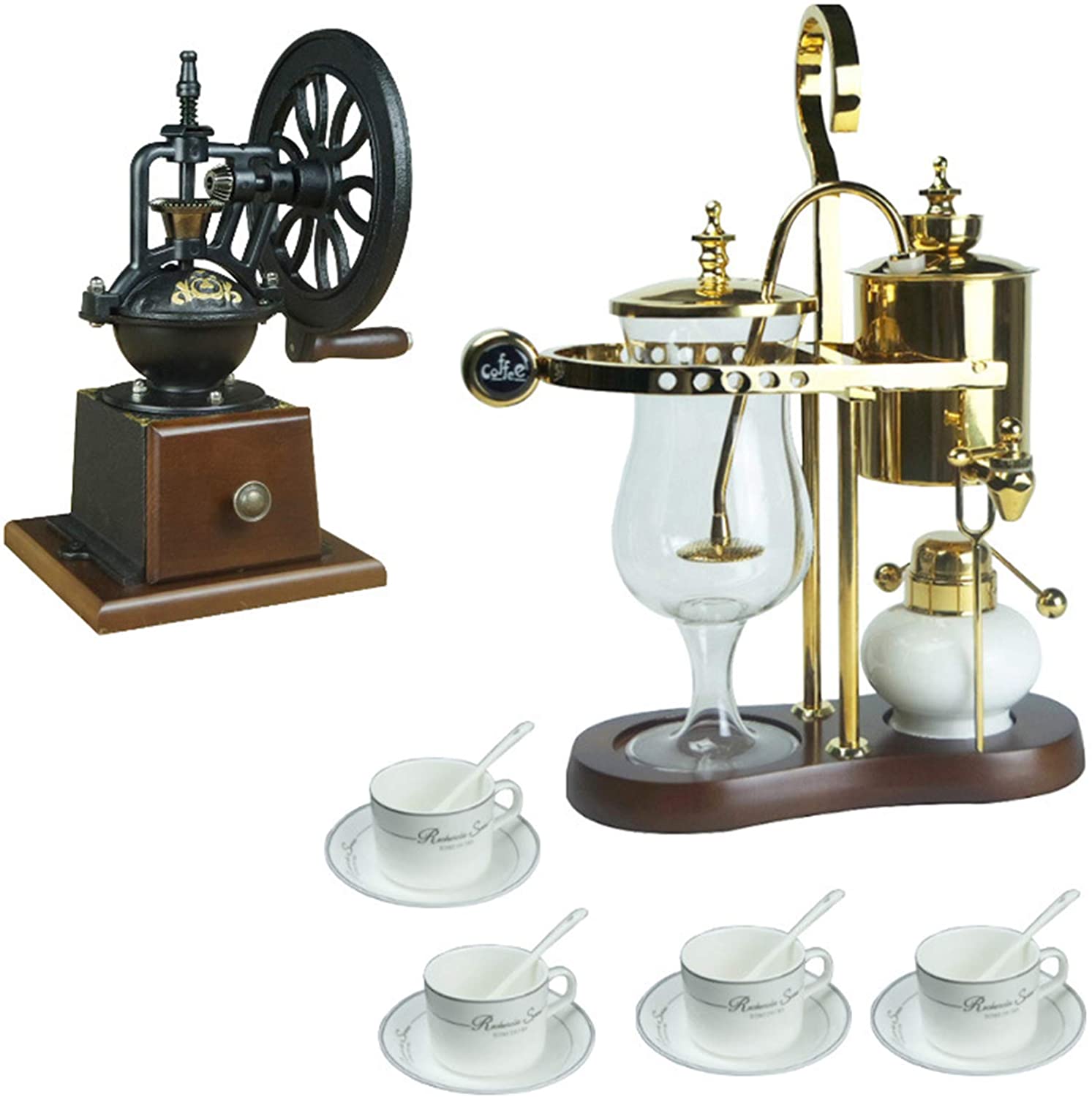 BNMY Siphon Coffee Machine Set Belgian Belgium Luxury Royal Family Balance Siphon Siphon Coffee Machine, A