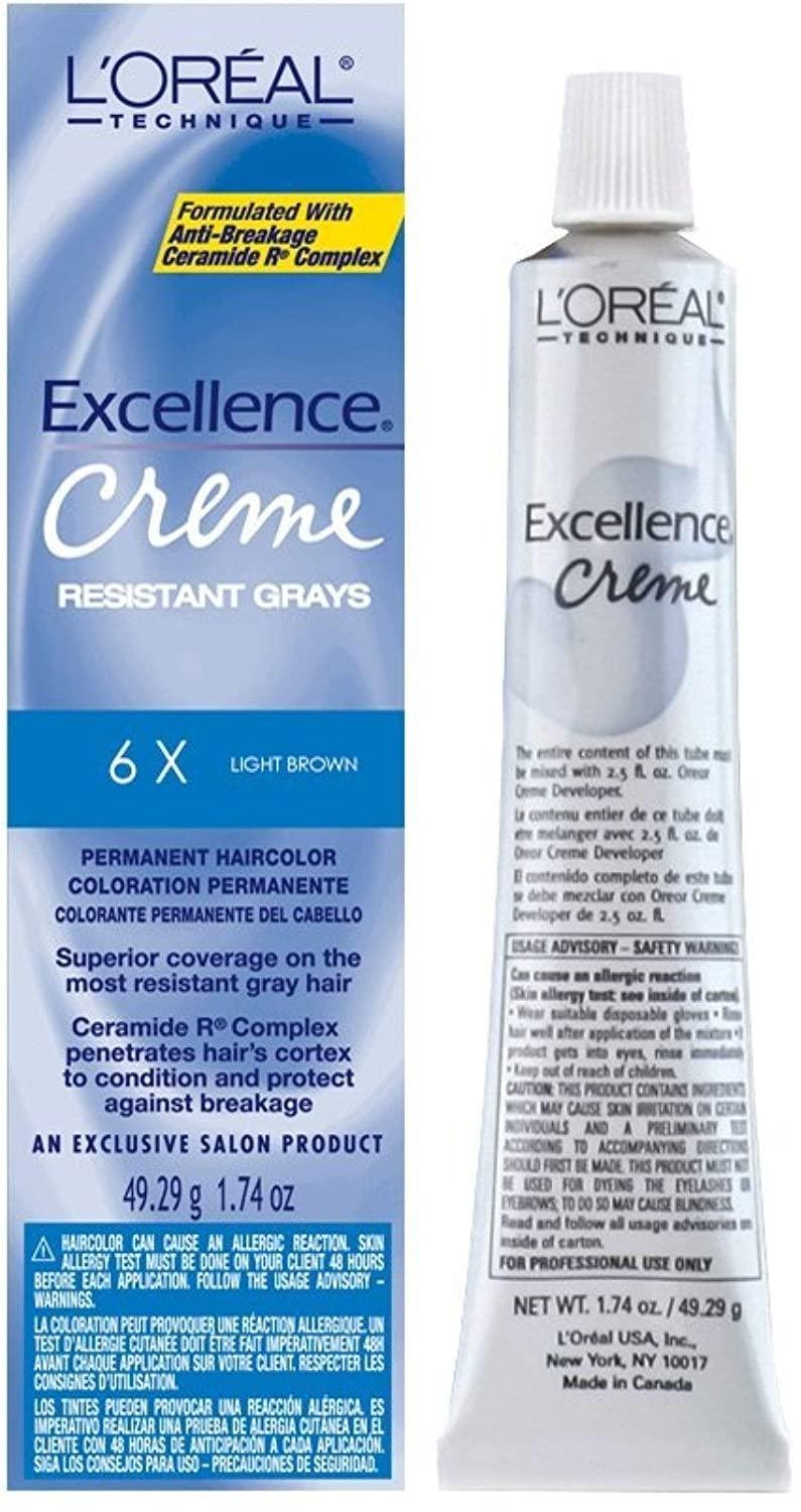 L'Oréal Paris L\'Oreal Excel Creme Resist #6X Light Brown 51 ml (Hair Colour), ‎brown