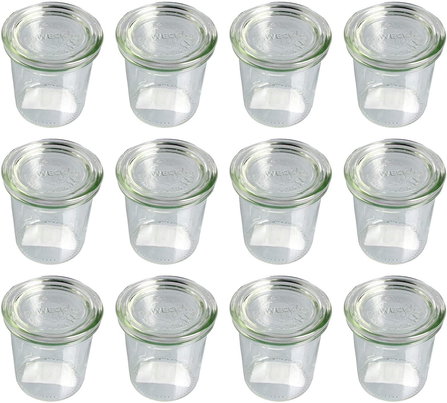Weck - Glass in Mini Jam Shape Tall with Lid 140 ml - Pack of 12