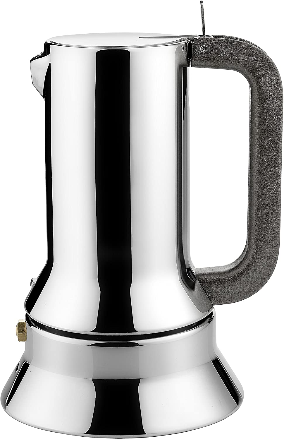 Alessi 3-Cup Espresso Coffee Maker in 18/10 Stainless Steel Mirror Polished with Magnetic Heat Diffusing Bottom