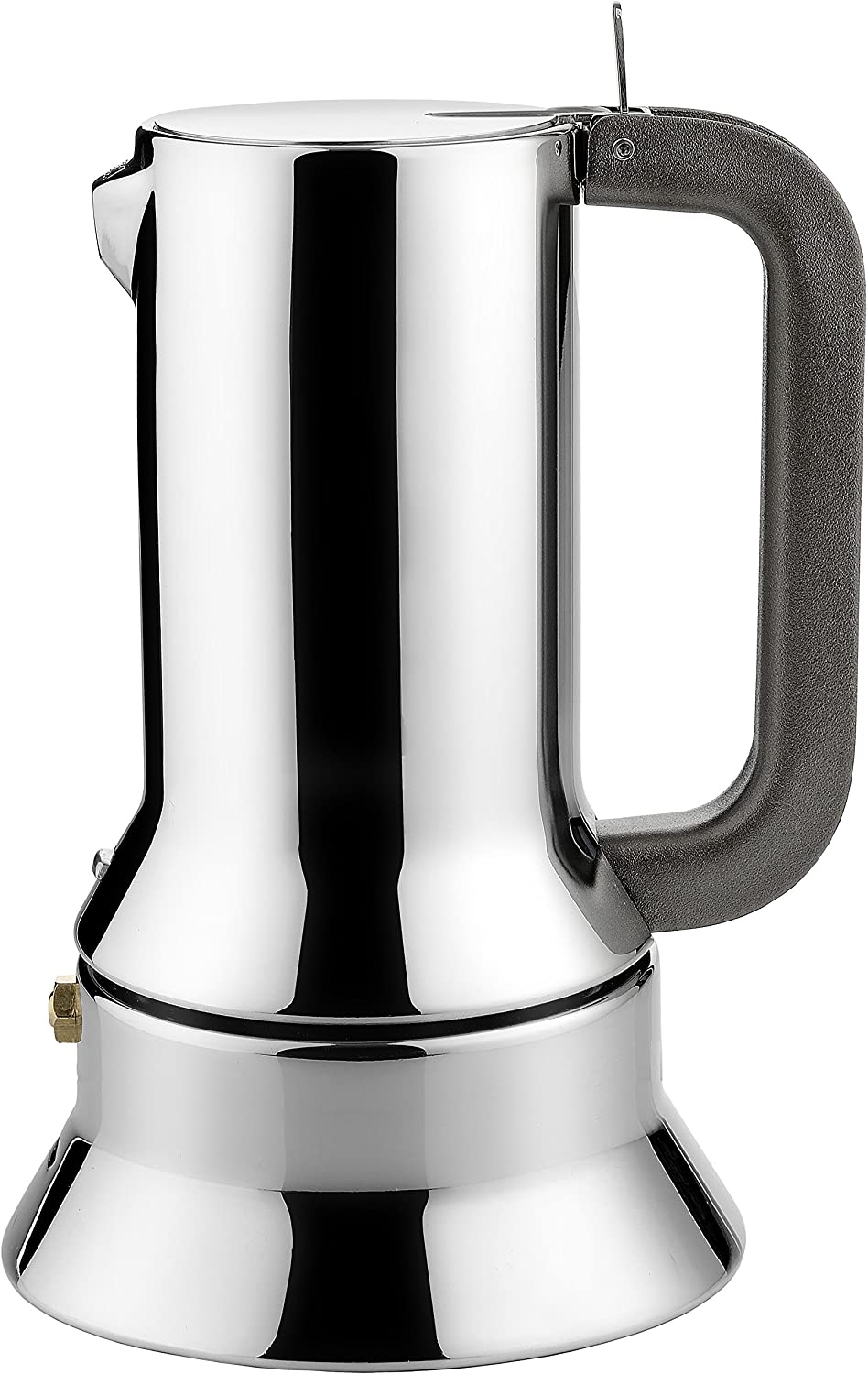 Alessi 6-Cup Espresso Coffee Maker in 18/10 Stainless Steel Mirror Polished with Magnetic Heat Diffusing Bottom